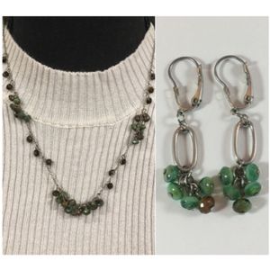 Sterling Silver Earrings and Matching 18" Necklace